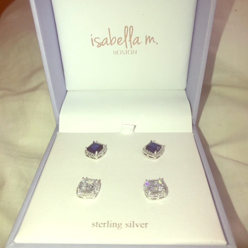 Isabella M Sterling Silver Earrings Dual Pack NEW